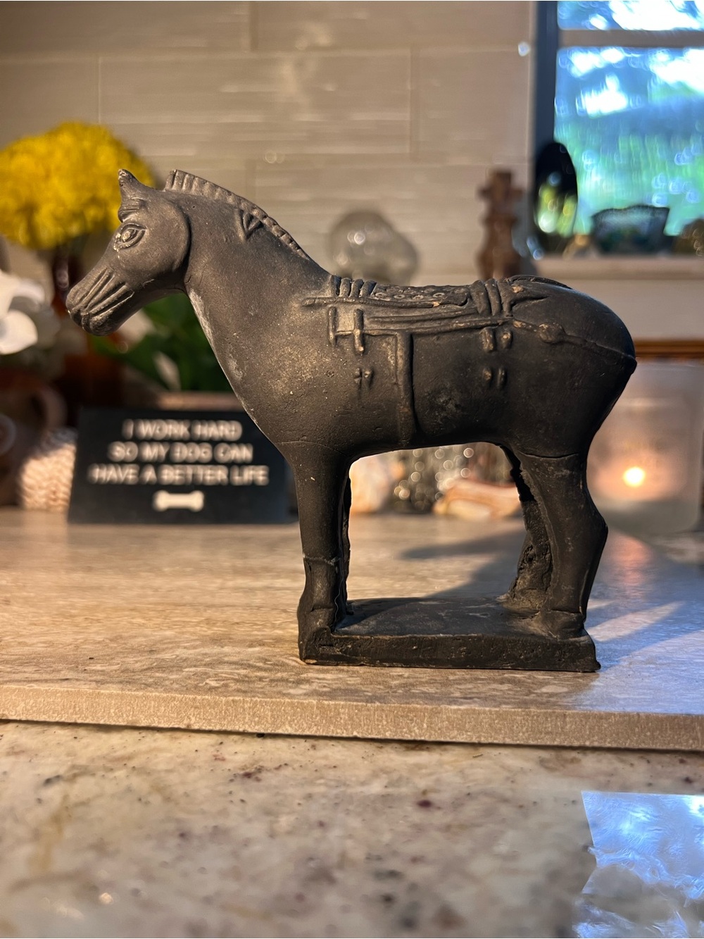 Terracotta Decorative Horse Sculpture -Vintage